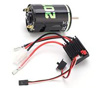 Tixiyu Juego combinado de motor de escobillas 540 de par alto 320 A ESC para guijarros RC, bobinas de cobre duradero de alta pureza, apto para Axial SCX10/D90, hierro + material plástico (20T)