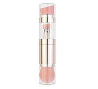 Tixiyu Juego de brochas de maquillaje portátiles multifunción 5 en 1 con diseño retráctil para cabello denso para viajes, fibra sintética/plástico para oficina, viajes (chapado en oro)