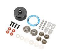 Tixiyu Juego de diferencias de aleación de aluminio duradero en espiral delantero y trasero para piezas de vehículo de control remoto de 1/7 1/8 (negro)