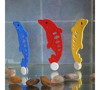 Tixiyu Juguete de buceo de 3 piezas de delfín colorido para entrenamiento de natación, ideal para enseñar natación submarina, adecuado para juegos de playa y piscina. Azul, amarillo, rojo
