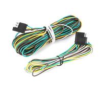 Tixiyu Kit Duradero de Arnés de Cableado para Remolque de 36 Pies, 4 Cables, 4 Pines Planos con Conductores de Vías para Conector Plano de Polos PVC Amarillo/Marrón/Verde/Blanco