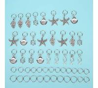 Tixiyu Material de Clamp/Holder para el Cabello con Patrón de Animales Marinos de Aleación de Bricolaje para Suministros de Fabricación de Joyas Hechas a Mano, Accesorios de Diseño Vintage para