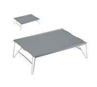 Tixiyu Mesa Plegable Portátil de Aleación de Aluminio para Exteriores para Acampar, Barbacoa, Soporte de Pie Integrado Estable, Fácil de Instalar, para Actividades Al Aire, 10,4x34,4x24,7 Cm (Gris)