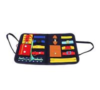 Tixiyu Montessori Busy Board Multifunción Juguete para Autismo Ayuda de Aprendizaje Portátil para Niños 11.1 X 17.4in Fieltro Azul Oscuro