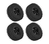 Tixiyu Neumático de coche 1/10 RC Buje de rueda de oruga resistente al desgaste de goma blanda para AXIAL SCX10 90046 (negro)