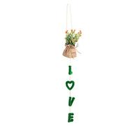 Tixiyu Simulación elegante de una pequeña planta en maceta para colgar en la pared para la entrada de una hermosa habitación, decoración artesanal resistente a los golpes, 25,2 pulgadas
