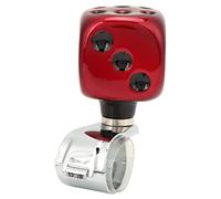 Tixiyu Spinner para Volante de Coche, Forma de Dado Fresco, Ahorro de Mano de Obra para Vehículos, Resina Metálica para la Mayoría de los Coches, Camiones, Barcos (Rojo)