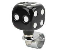 Tixiyu Spinner para Volante de Coche, Forma de Dado Fresco, Ahorro de Mano de Obra para Vehículos, Resina Metálica para la Mayoría de los Coches, Camiones, Barcos (Negro)