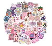 Tixlux 92 Pcs Pegatinas de Libros para Kindle, Stickers Literarias Holográficas, Divertidas Calcomanías Brillantes Impermeables para Lectoras, Botella de Agua, Laptop -Divertido B