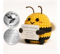 Tixlux Abeja Positive, Peluche de abeja Optimista hecho a mano con pequeño abrazo, regalo para animar, buena recuperación, regalo para mujer, cumpleaños, Navidad