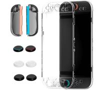 Tixlux Funda Protectora para Nintendo Switch 2 2025, Carcasa Transparente de PC, Cubiertas Joy-con y 6 Grips para Pulgar, Antigolpes y Antirrayaduras Compatible con Switch Dock