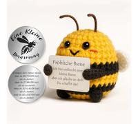 Tixlux Pocket Hug Abeja Alegre, Creativo Muñeca de Abeja de Lana de Punto y Pequeño Abrazo Amuleto de la Suerte, Regalo de mutuo, Buen Regalo de Recuperación, Regalo de la Escuela