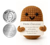 Tixlux Pomme de Terre Positive, Poupées Pomme Terre Avec Carte Positive, Patate en Français, Decoration Anniversaire Cadeaux Drôle pour Femme Homme Couple Collegue (Kaki)