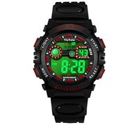 TixYolo Reloj digital para niños, resistente al agua hasta 50 m, luz de 7 colores, cronómetro de alarma de 12/24 horas, reloj de pulsera para exteriores para niños con correa de silicona, regalo para