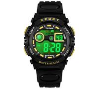 TixYolo Reloj digital para niños, resistente al agua hasta 50 m, luz de 7 colores, cronómetro de alarma de 12/24 horas, reloj de pulsera para exteriores para niños con correa de silicona, regalo para