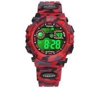 TixYolo Reloj digital para niños, resistente al agua hasta 50 m, luz de 7 colores, cronómetro de alarma de 12/24 horas, reloj de pulsera para exteriores para niños con correa de silicona, regalo para