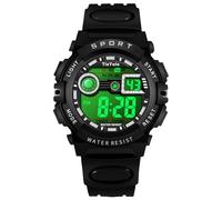 TixYolo Reloj digital para niños, resistente al agua hasta 50 m, luz de 7 colores, cronómetro de alarma de 12/24 horas, reloj de pulsera para exteriores para niños con correa de silicona, regalo para