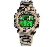 TixYolo Reloj digital para niños, resistente al agua hasta 50 m, luz de 7 colores, cronómetro de alarma de 12/24 horas, reloj de pulsera para exteriores para niños con correa de silicona, regalo para