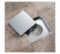 TIYGHI Desagüe del Suelo Drenaje de Piso Cuadrado 12x12cm Cromado latón Inodoro Moderno baño Ducha colador de Pelo Cocina Anti Olor desagües