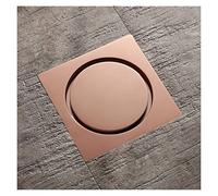 TIYGHI Desagüe del Suelo Drenaje de Piso latón Rosa Oro Cuadrado 10x10 cm baño Ducha residuos Rejillas coladoras balcón desagües Agua (Color : Rose Gold)