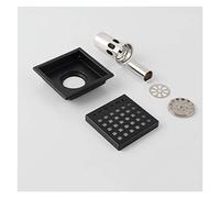 TIYGHI Desagüe del Suelo Negro de Acero Inoxidable de desagüe de Ducha Baño Pavimento del azulejo de Drenaje plaquita Cuadrada Anti-Olor del Piso del DREN (Color : 110MM)