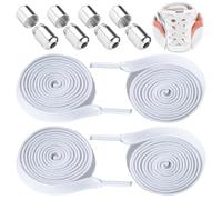 tiyiyok 2 Pares Cordones sin Atar, Cordones Elásticos, Ajustables Blancos con Cierre Rápido, para Todo Tipo de Calzado