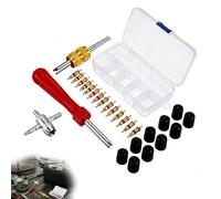 tiyiyok 33 Piezas Válvulas Neumáticos, Incluye 20 Núcleos de Válvula, Una Llave para Quitar El Núcleo de la Válvula, Una Herramienta de Cuatro Funciones y 10 Tapas de Válvula