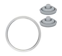 tiyiyok Junta de Silicona de 22cm, Goma Olla Express Universal con 2 Válvulas de Seguridad, Compatible con WMF, Silit, Fissler, Sellado Hermético y Resistente al Calor