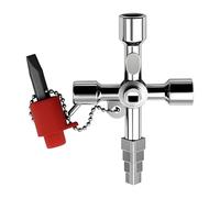 tiyiyok Llave Universal Multifunctional, 4 en 1 Llave Ascensor, 2 Cuadrados, 1 Cuadrado Sólido y 1 Triángulo, Adecuado para Abrir Cajas de Medidores Eléctricos, de Agua, Gas, etc