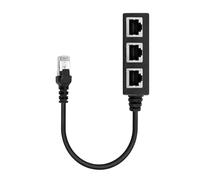 tiyiyok RJ45 Ethernet Splitter, LAN Splitter 1 Macho a 3 Hembras, Duplicador Ethernet, Adaptador Divisor, Cable de Extensión Acoplador, Duplicador RJ45 para Cat5/Cat5e/Cat6/Cat7