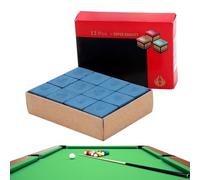 Tiza Billar Caja - 12 Piezas en Color Azul, Antideslizante para Tacos De Billar, Puntas De Taco, para Aficionados y Profesionales