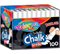 Tiza blanca sin polvo 100 pcs - colorino