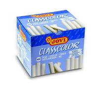 Jovi | Tizas blancas, 100 unidades, redondas, 80x9 mm, carbonato de calcio | Sin polvo, compactas, fáciles de borrar, resistentes | Escritura nítida y limpia