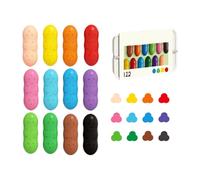 Tizas para niños pequeños,Lápices Lavables Para Niños | Materiales para Colorear Kindergarten Suministros De Arte, Forma De Guisante De 12 Colores Fácil De Sostener Para La Escuela Viajes De Pascua