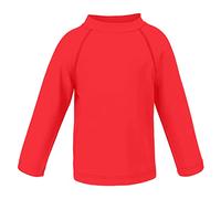 TIZAX Camiseta UV de Manga Larga para Niños Traje de Baño con Protección Solar Rashguard para Surf/Nadando/Buceo/Playa Rojo 4 años