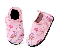 TIZAX Escarpines de Baño para Niñas Zapatos Verano de Agua Antideslizante de Secado Rápido Calcetines Descalzo para Playa Piscina Natación Caramelo Rosa 32/33