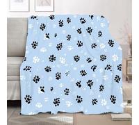 Tizhweqo Manta Huellas de Perro Mantas Animales Estampado 3D Manta Cosy Soft para Sofa Cama para Adultos y Niños Dormitorio, Cobertor Sofa 130x165 cm Microfibra Cálida Decorativa 4234t