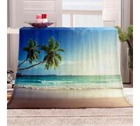 Tizhweqo Manta Playa Mantas Vista Al Mar Estampado 3D Manta Cosy Soft para Sofa Cama para Adultos y Niños Dormitorio, Cobertor Sofa 100x150 cm Microfibra Cálida Decorativa 1828t