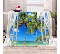 Tizhweqo Manta Vista Al Mar Mantas Playa Estampado 3D Manta Cosy Soft para Sofa Cama para Adultos y Niños Dormitorio, Cobertor Sofa 130x190 cm Microfibra Cálida Decorativa 1805t