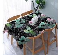 Tizhweqo Mantel Mesa Rectangular Cactus, Manteles Antimanchas Flores, 3D Impresión Mantel Impermeable Lavable para Cocina Salón Comedor, 140x240 cm Q.P2097