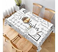 Tizhweqo Mantel Mesa Rectangular Calculo, Manteles Antimanchas Fórmula Matemática, 3D Impresión Mantel Impermeable Lavable para Cocina Salón Comedor, 140x260 cm ZB689