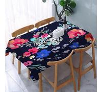 Tizhweqo Mantel Mesa Rectangular Flores de Acuarela, Manteles Antimanchas Abstracto, 3D Impresión Mantel Impermeable Lavable para Cocina Salón Comedor, 140x240 cm Q.P1967