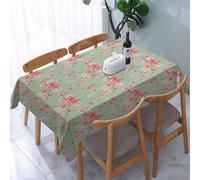 Tizhweqo Mantel Mesa Rectangular Flores Rojas, Manteles Antimanchas Escena de Jardín, 3D Impresión Mantel Impermeable Lavable para Cocina Salón Comedor, 140x300 cm Q.P1990