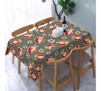Tizhweqo Mantel Mesa Rectangular Fresa, Manteles Antimanchas Flores, 3D Impresión Mantel Impermeable Lavable para Cocina Salón Comedor, 140x250 cm Q.P2278