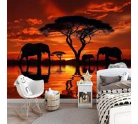 Tizhweqo Papel Pintado Pared Animales Papel Pintado Efecto 3D Animales Salvajes Salón Dormitorio Fotomurales Tejido No Tejido Murales Decorativos Pared Wallpaper for Walls (350x256 cm) 1829v