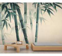 Tizhweqo Papel Pintado Pared Bambú Papel Pintado Efecto 3D Chino Asiático Salón Dormitorio Fotomurales Tejido No Tejido Murales Decorativos Pared Wallpaper for Walls (350x256 cm) 4021v