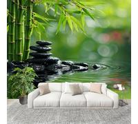 Tizhweqo Papel Pintado Pared Bambú Papel Pintado Efecto 3D Chino Asiático Salón Dormitorio Fotomurales Tejido No Tejido Murales Decorativos Pared Wallpaper for Walls (300x210 cm) 3628v