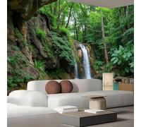 Tizhweqo Papel Pintado Pared Estilo Jungla Papel Pintado Efecto 3D Paisajes Naturales Salón Dormitorio Fotomurales Tejido No Tejido Murales Decorativos Pared Wallpaper for Walls (150x105 cm) 1025v