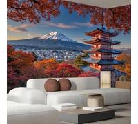 Tizhweqo Papel Pintado Pared Monte Fuji Papel Pintado Efecto 3D Estilo Japonés Salón Dormitorio Fotomurales Tejido No Tejido Murales Decorativos Pared Wallpaper for Walls (250x175 cm) 4771v