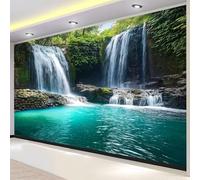 Tizhweqo Papel Pintado Pared Paisajes Naturales Papel Pintado Efecto 3D Cascada Salón Dormitorio Fotomurales Tejido No Tejido Murales Decorativos Pared Wallpaper for Walls (200x140 cm) 202v